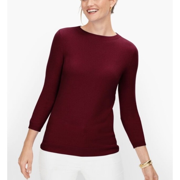 TALBOTS Audrey Cashmere Sweater in Merlot - Picture 1 of 11
